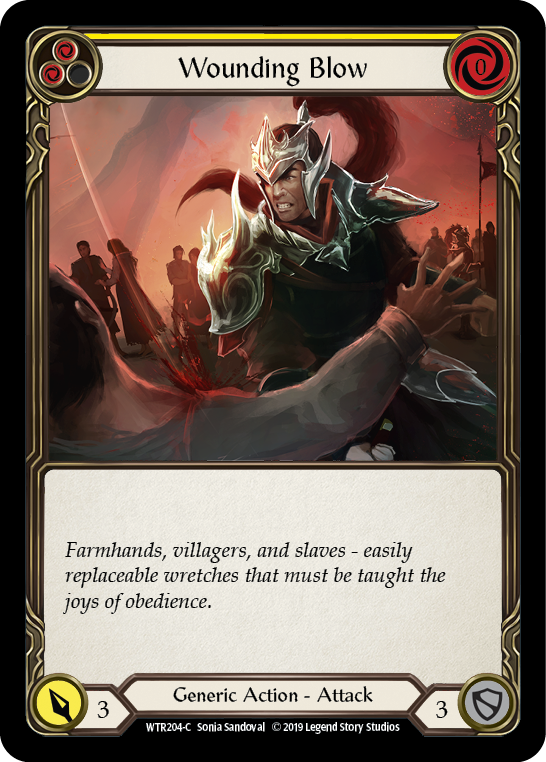 Wounding Blow (Yellow) [WTR204-C] (Welcome to Rathe)  Alpha Print Rainbow Foil | Card Merchant Takapuna