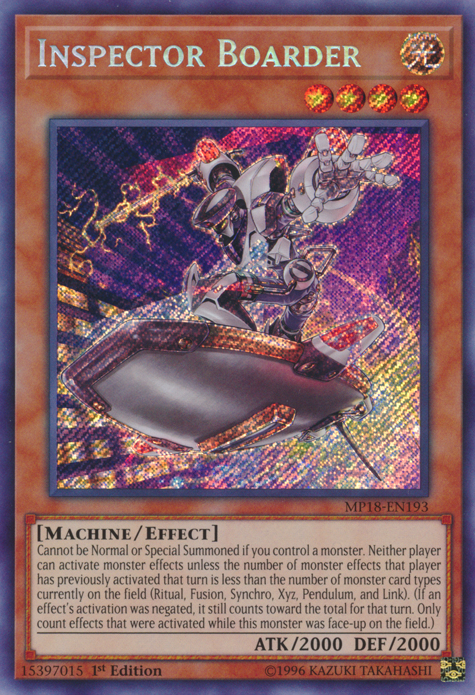 Inspector Boarder [MP18-EN193] Secret Rare | Card Merchant Takapuna
