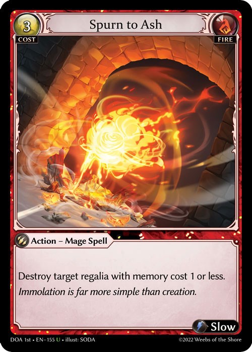 Spurn to Ash (155) [Dawn of Ashes: 1st Edition] | Card Merchant Takapuna