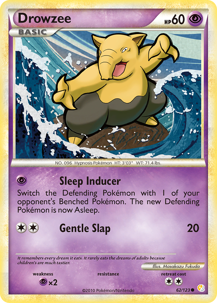 Drowzee (62/123) [HeartGold & SoulSilver: Base Set] | Card Merchant Takapuna