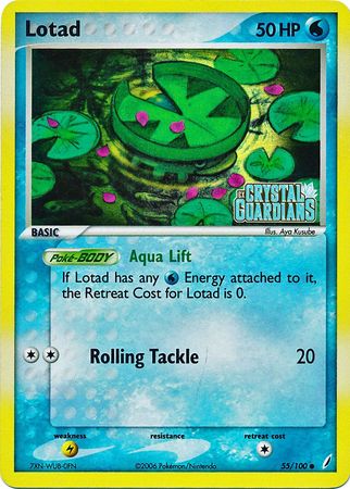 Lotad (55/100) (Stamped) [EX: Crystal Guardians] | Card Merchant Takapuna