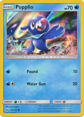 Popplio (39/149) (Water Web Holo) [Sun & Moon: Base Set] | Card Merchant Takapuna