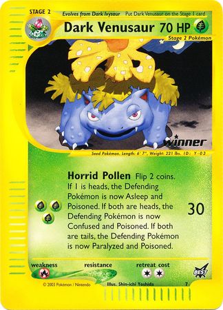 Dark Venusaur (7) (Winner) [Best of Promos] | Card Merchant Takapuna