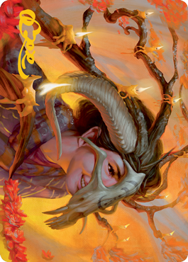 Hedgewitch's Mask Art Card (Gold-Stamped Signature) [Innistrad: Midnight Hunt Art Series] | Card Merchant Takapuna