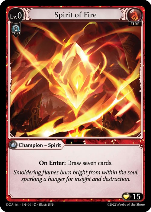Spirit of Fire (001) [Dawn of Ashes: 1st Edition] | Card Merchant Takapuna