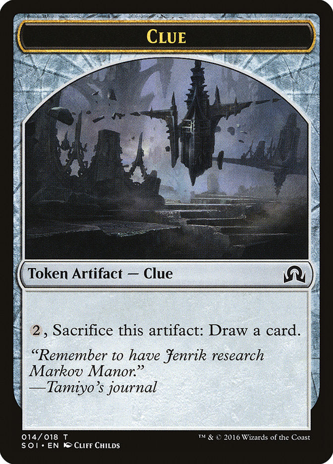 Clue Token (014/018) [Shadows over Innistrad Tokens] | Card Merchant Takapuna