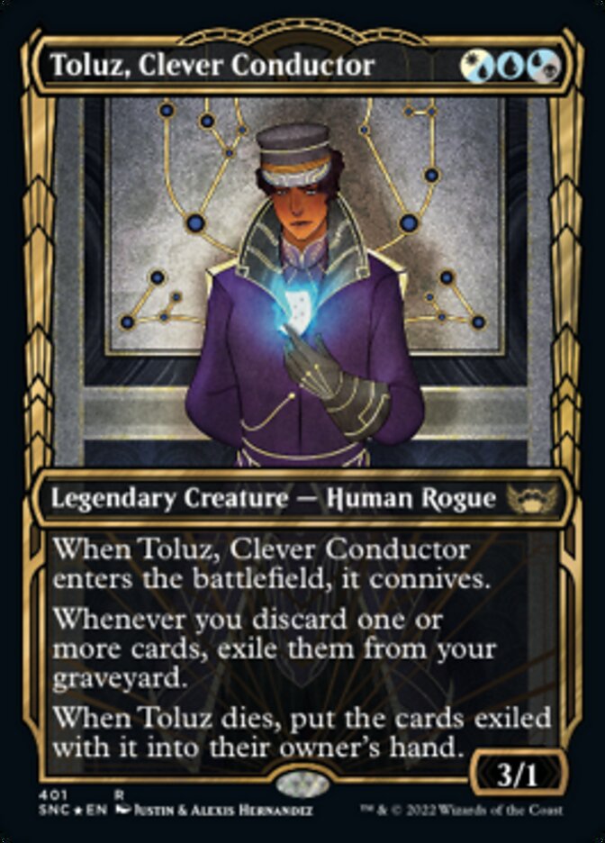 Toluz, Clever Conductor (Showcase Golden Age Gilded Foil) [Streets of New Capenna] | Card Merchant Takapuna