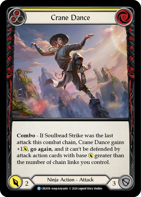 Crane Dance (Yellow) [CRU058] (Crucible of War)  1st Edition Rainbow Foil | Card Merchant Takapuna