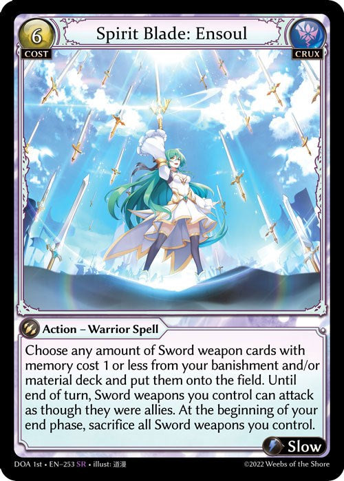Spirit Blade: Ensoul (253) [Dawn of Ashes: 1st Edition] | Card Merchant Takapuna