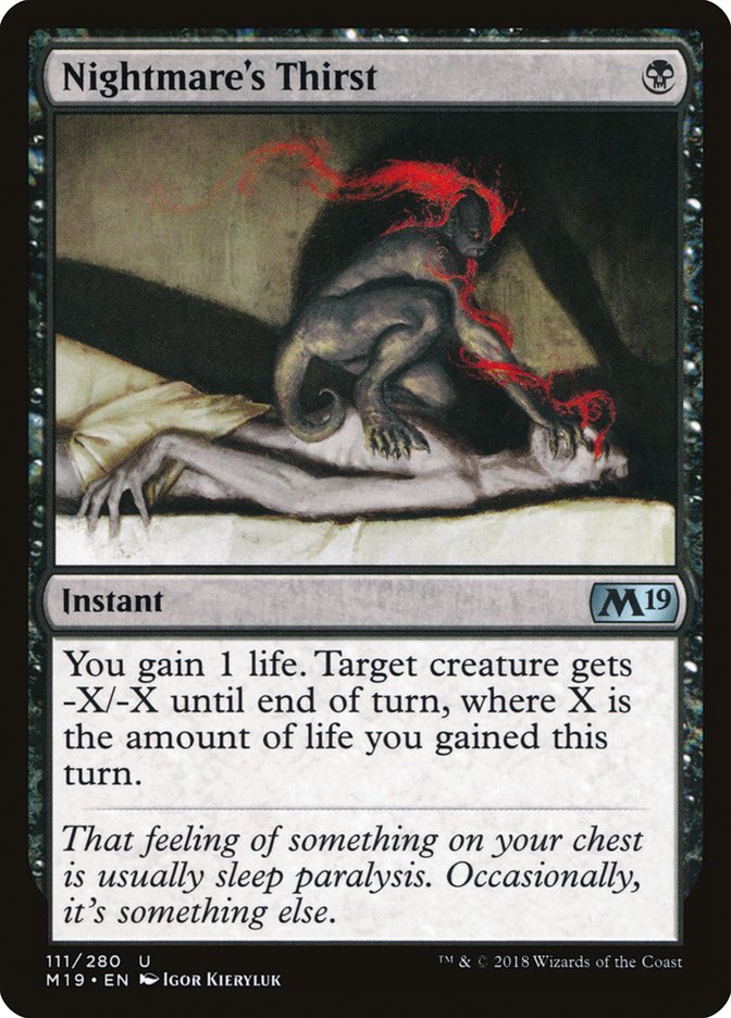 Nightmare's Thirst [Core Set 2019] | Card Merchant Takapuna