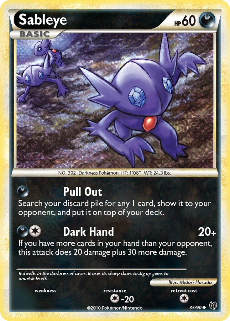 Sableye (35/90) [HeartGold & SoulSilver: Undaunted] | Card Merchant Takapuna