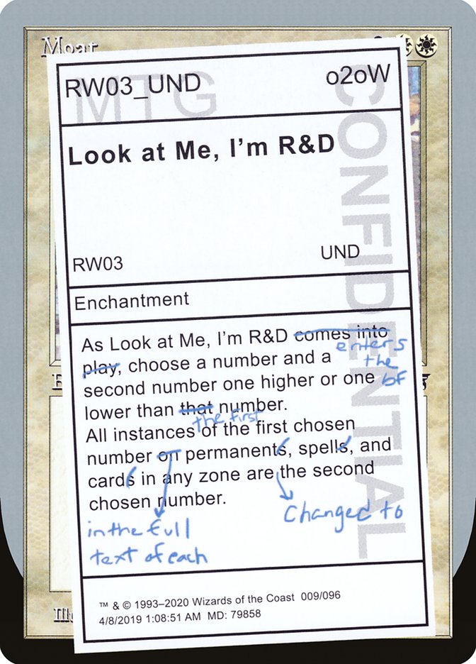 Look at Me, I'm R&D [Unsanctioned] | Card Merchant Takapuna