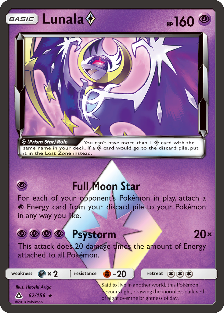 Lunala (62/156) (Prism Star) [Sun & Moon: Ultra Prism] | Card Merchant Takapuna