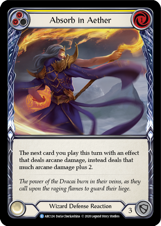 Absorb in Aether (Yellow) [U-ARC124] (Arcane Rising Unlimited)  Unlimited Rainbow Foil | Card Merchant Takapuna