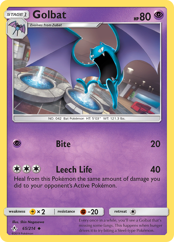 Golbat (65/214) [Sun & Moon: Unbroken Bonds] | Card Merchant Takapuna