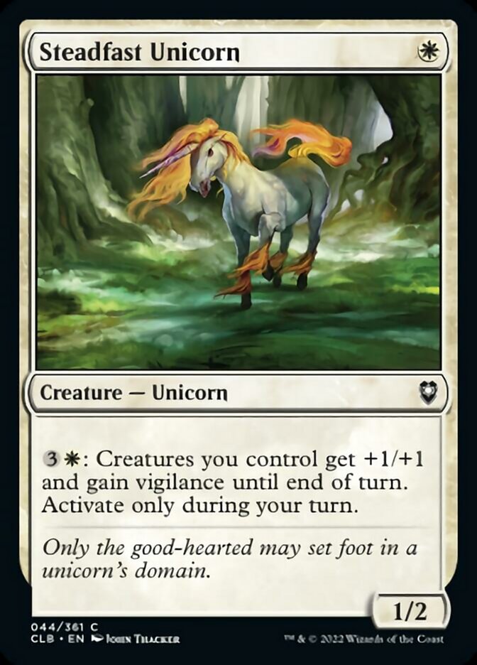 Steadfast Unicorn [Commander Legends: Battle for Baldur's Gate] | Card Merchant Takapuna