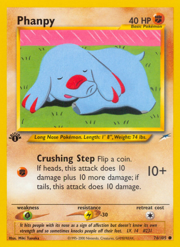 Phanpy (76/105) [Neo Destiny 1st Edition] | Card Merchant Takapuna
