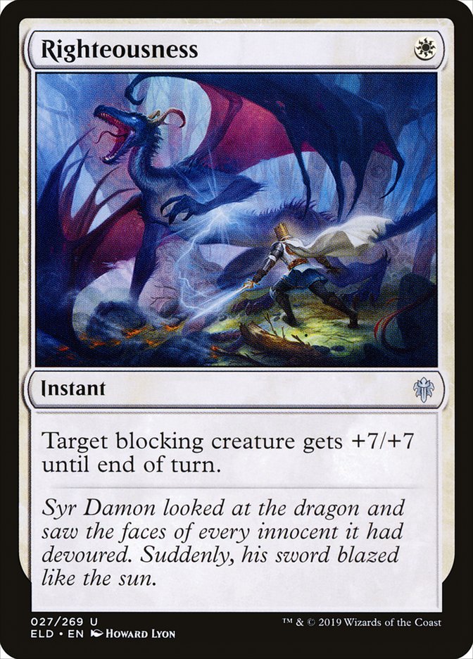 Righteousness [Throne of Eldraine] | Card Merchant Takapuna