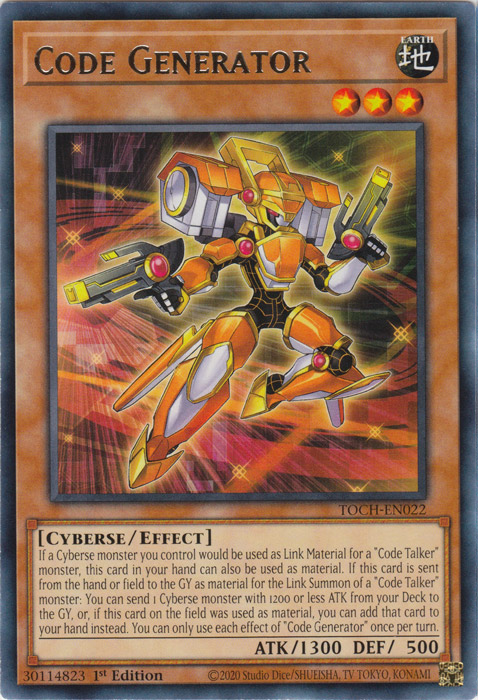 Code Generator [TOCH-EN022] Rare | Card Merchant Takapuna