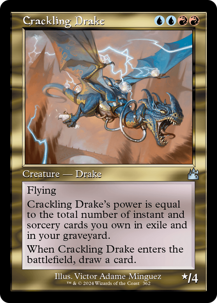Crackling Drake (Retro Frame) [Ravnica Remastered] | Card Merchant Takapuna