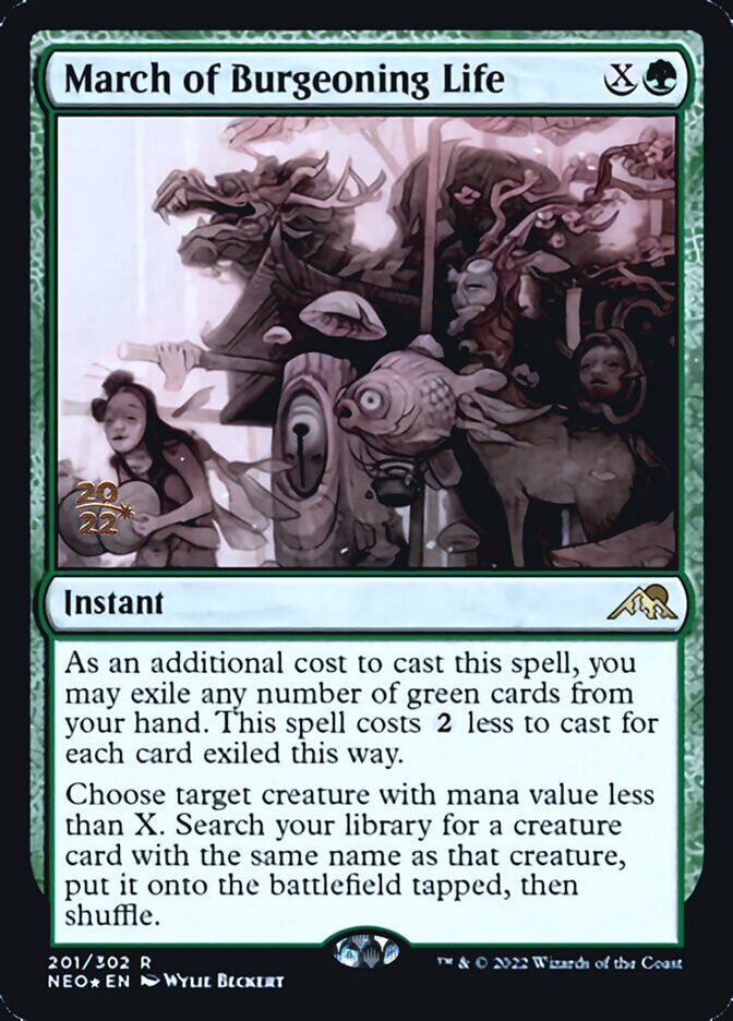 March of Burgeoning Life [Kamigawa: Neon Dynasty Prerelease Promos] | Card Merchant Takapuna