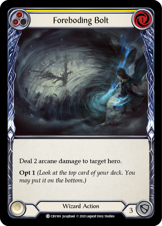 Foreboding Bolt (Yellow) [CRU169] (Crucible of War)  1st Edition Rainbow Foil | Card Merchant Takapuna
