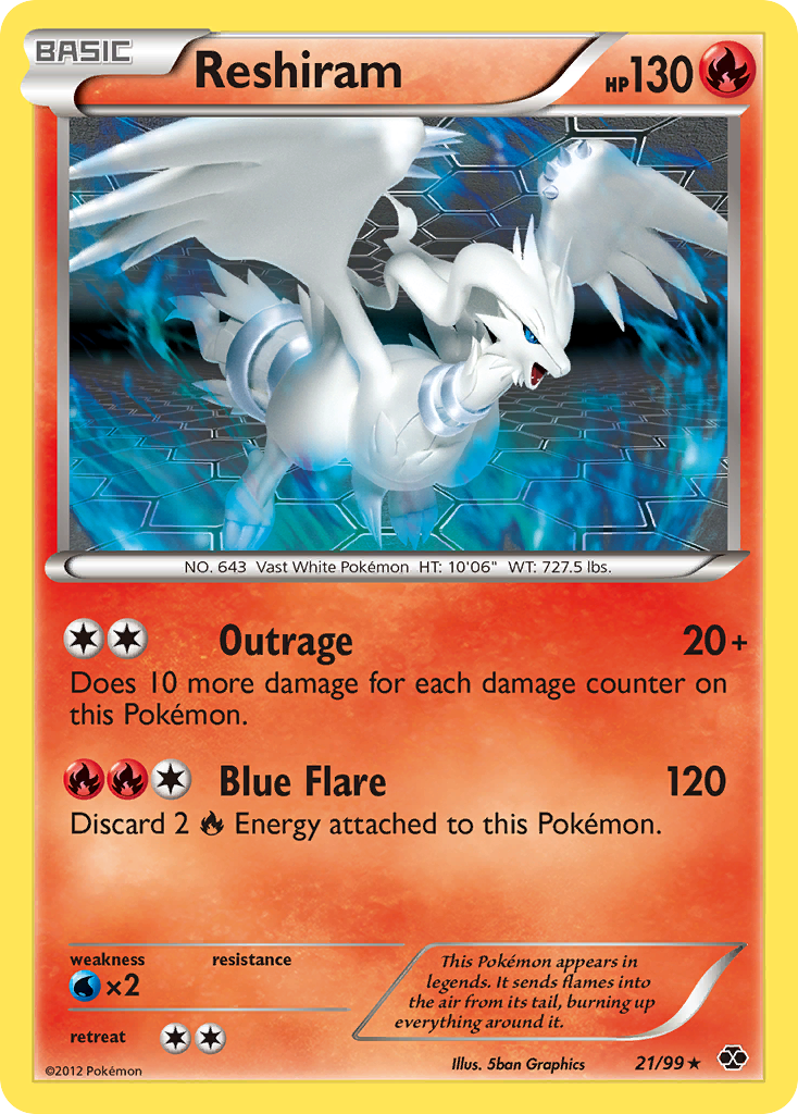 Reshiram (21/99) [Black & White: Next Destinies] | Card Merchant Takapuna