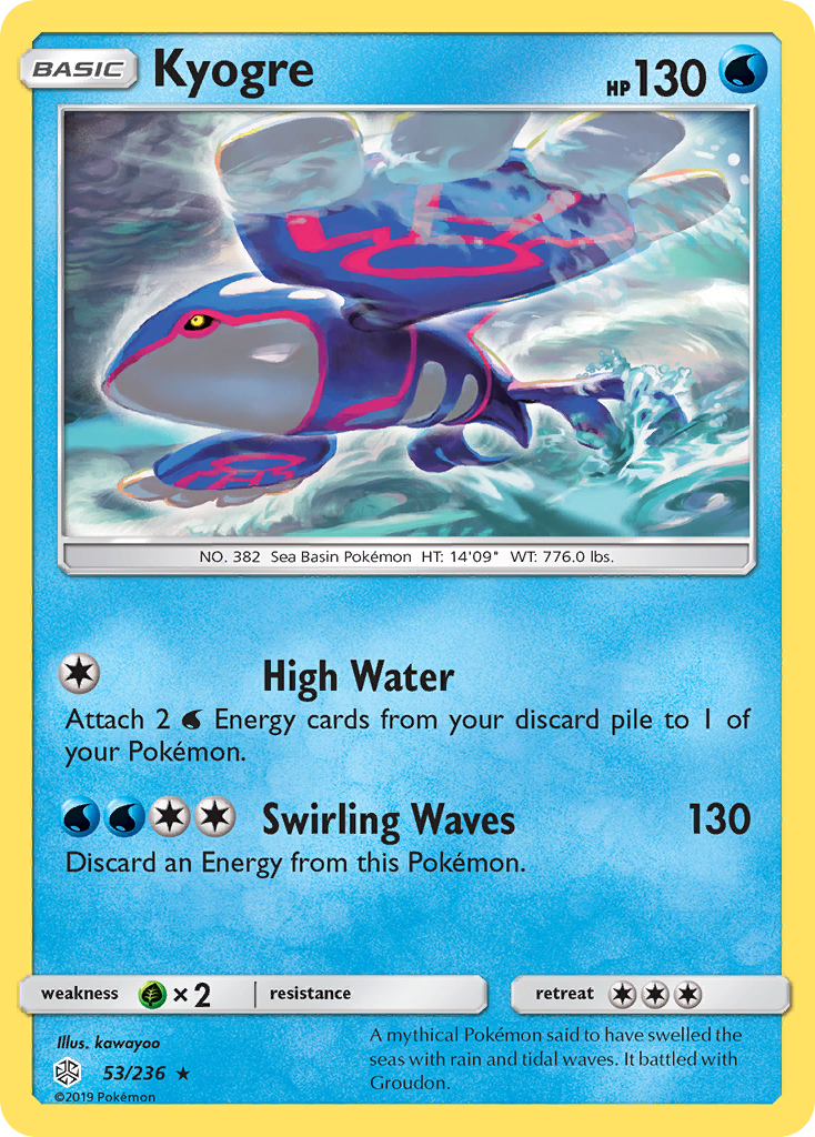 Kyogre (53/236) [Sun & Moon: Cosmic Eclipse] | Card Merchant Takapuna