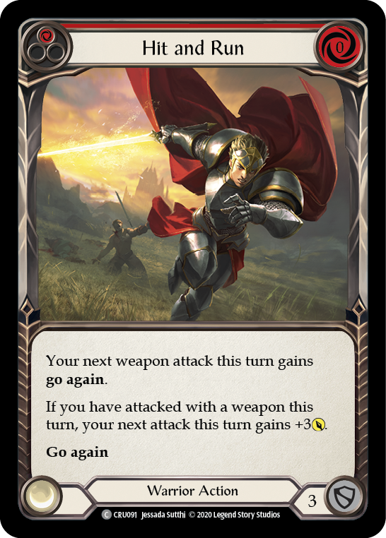 Hit and Run (Red) [CRU091] (Crucible of War)  1st Edition Rainbow Foil | Card Merchant Takapuna