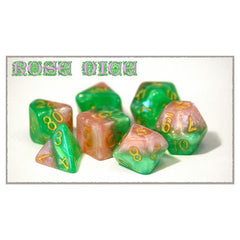 Halfsies Dice - Rose (7 Polyhedral Dice Set) | Card Merchant Takapuna