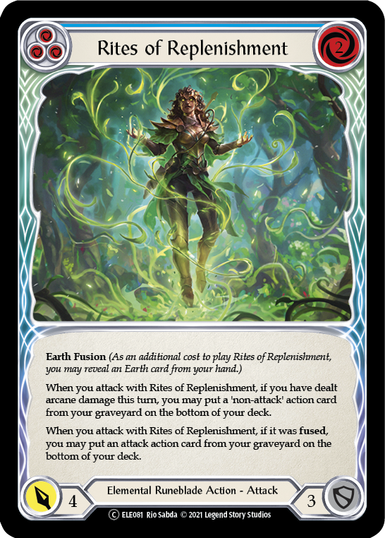Rites of Replenishment (Blue) [U-ELE081] (Tales of Aria Unlimited)  Unlimited Normal | Card Merchant Takapuna