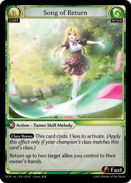 Song of Return (223) [Dawn of Ashes: 1st Edition] | Card Merchant Takapuna
