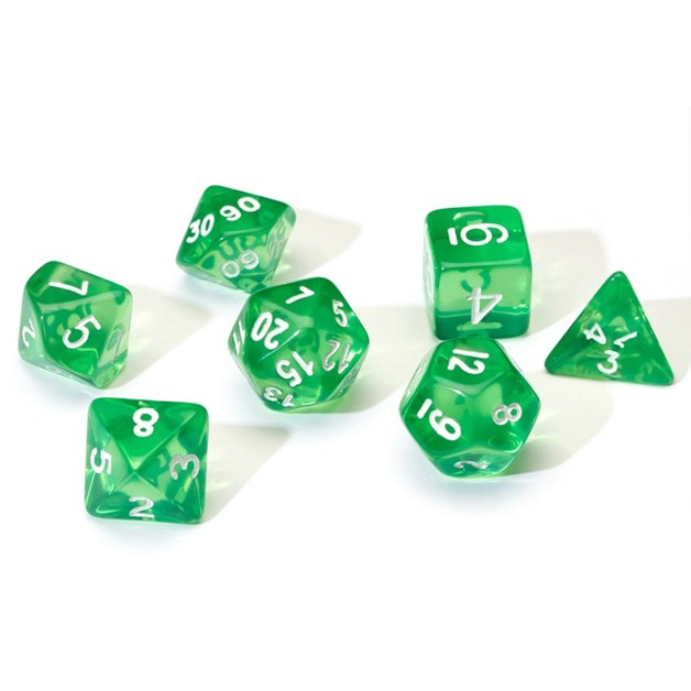 Dice Set - Translucent Green Resin | Card Merchant Takapuna