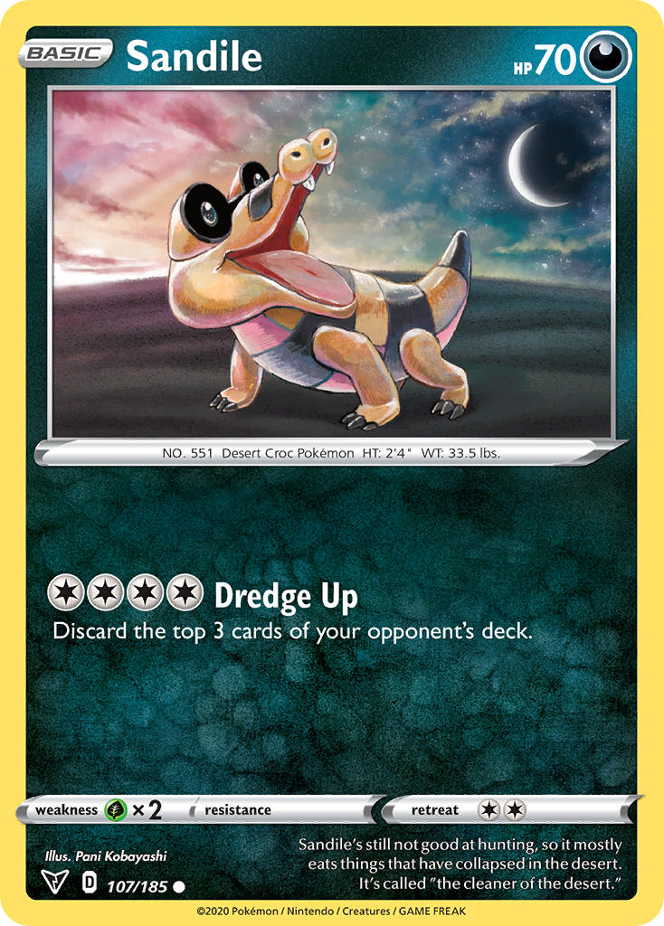 Sandile (107/185) [Sword & Shield: Vivid Voltage] | Card Merchant Takapuna