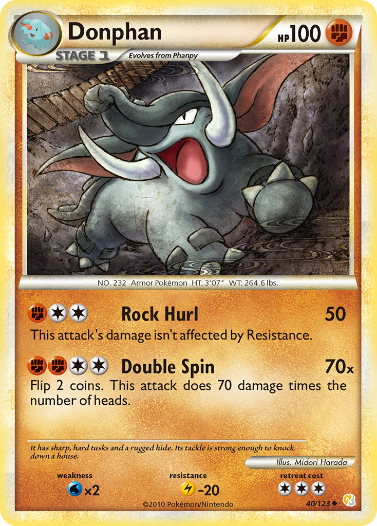 Donphan (40/123) [HeartGold & SoulSilver: Base Set] | Card Merchant Takapuna