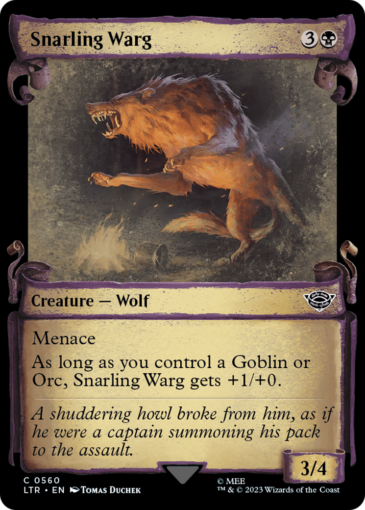 Snarling Warg [The Lord of the Rings: Tales of Middle-Earth Showcase Scrolls] | Card Merchant Takapuna