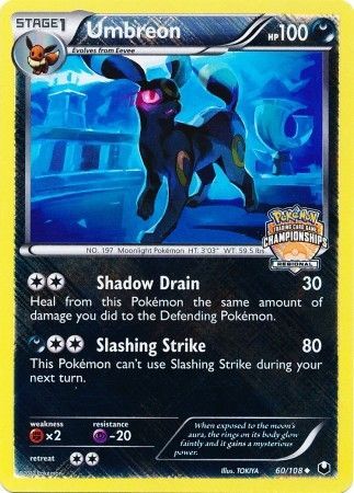 Umbreon (60/108) (Regional Championship Promo) [Black & White: Dark Explorers] | Card Merchant Takapuna
