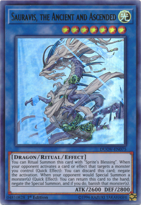 yugioh sauravis deck Sauravis, Dragon Sage of the Voiceless Voice PHNI-EN021 Yu-Gi-Oh! Card banish that monster(s). Card Discussion: Sauravis, The Ancient