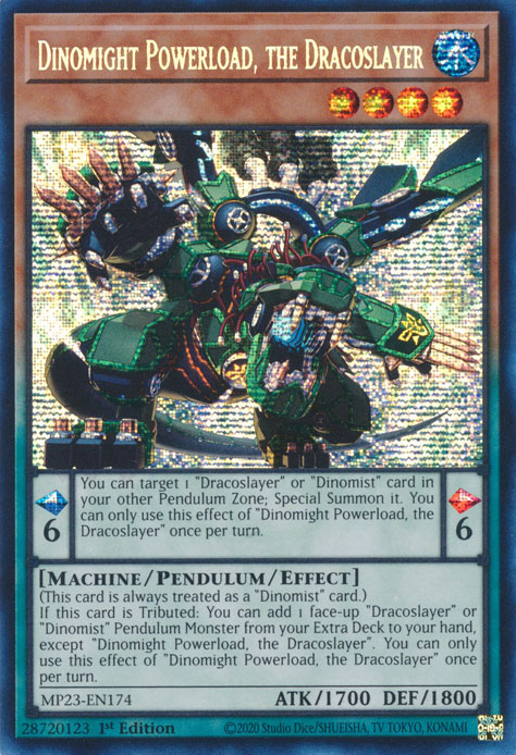 Dinomight Powerload, the Dracoslayer [MP23-EN174] Prismatic Secret Rare | Card Merchant Takapuna
