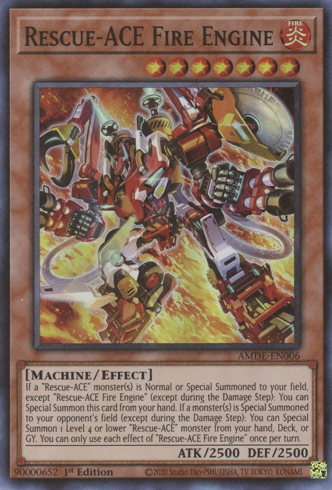Rescue-ACE Fire Engine [AMDE-EN006] Super Rare | Card Merchant Takapuna