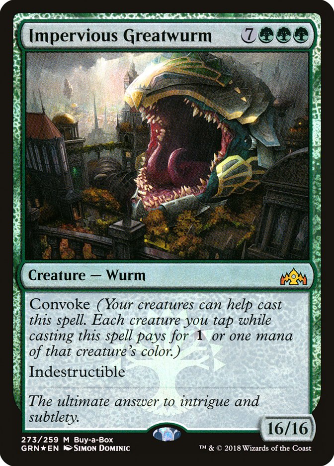 Impervious Greatwurm (Buy-A-Box) [Guilds of Ravnica] | Card Merchant Takapuna