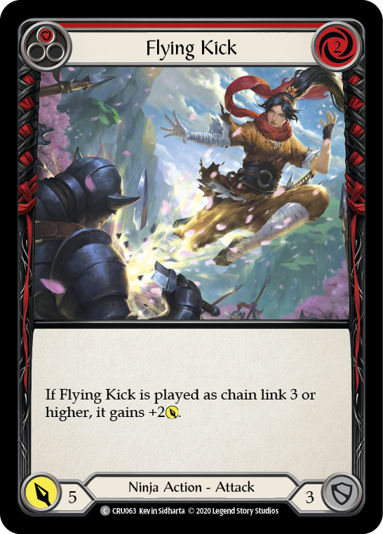 Flying Kick (Red) [CRU063] (Crucible of War)  1st Edition Rainbow Foil | Card Merchant Takapuna
