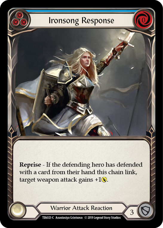 Ironsong Response (Blue) [TEA021-C] (Dorinthea Hero Deck)  1st Edition Normal | Card Merchant Takapuna