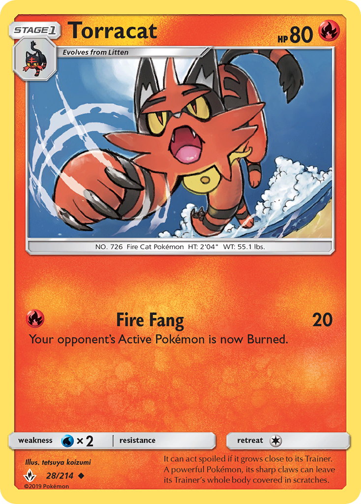 Torracat (28/214) [Sun & Moon: Unbroken Bonds] | Card Merchant Takapuna