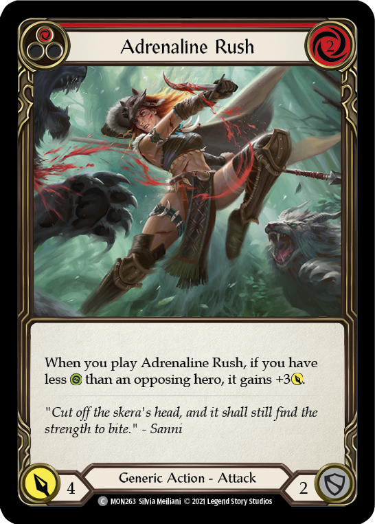 Adrenaline Rush (Red) [MON263-RF] (Monarch)  1st Edition Rainbow Foil | Card Merchant Takapuna