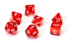 Dice Set - Translucent Red Resin | Card Merchant Takapuna