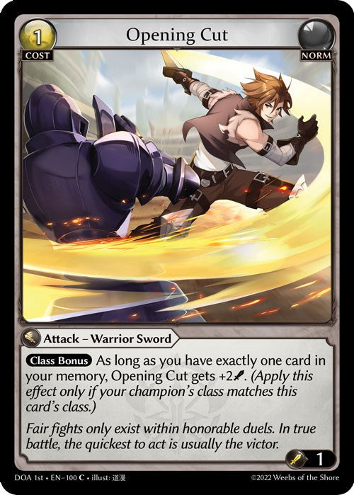 Opening Cut (100) [Dawn of Ashes: 1st Edition] | Card Merchant Takapuna