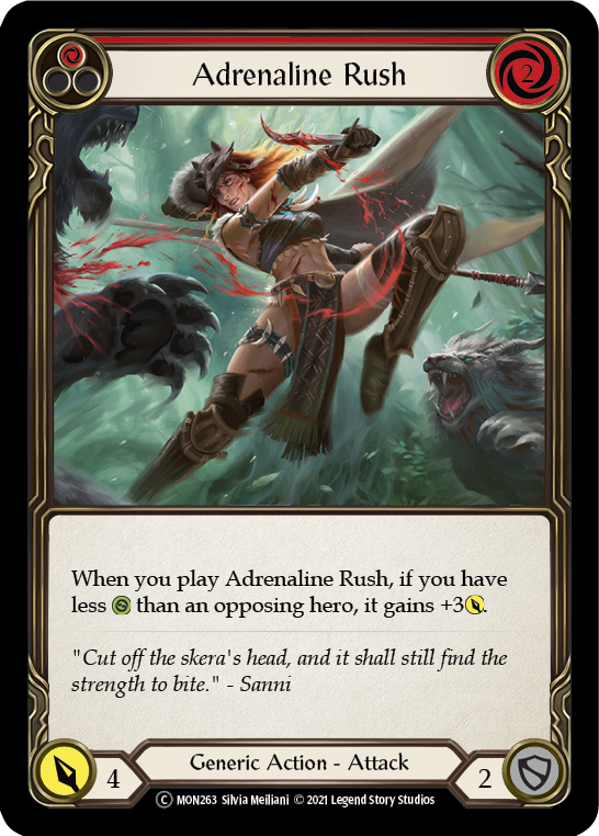 Adrenaline Rush (Red) [U-MON263-RF] (Monarch Unlimited)  Unlimited Rainbow Foil | Card Merchant Takapuna