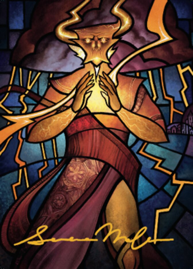 Najal, the Storm Runner Art Card (Gold-Stamped Signature) [Dominaria United Art Series] | Card Merchant Takapuna