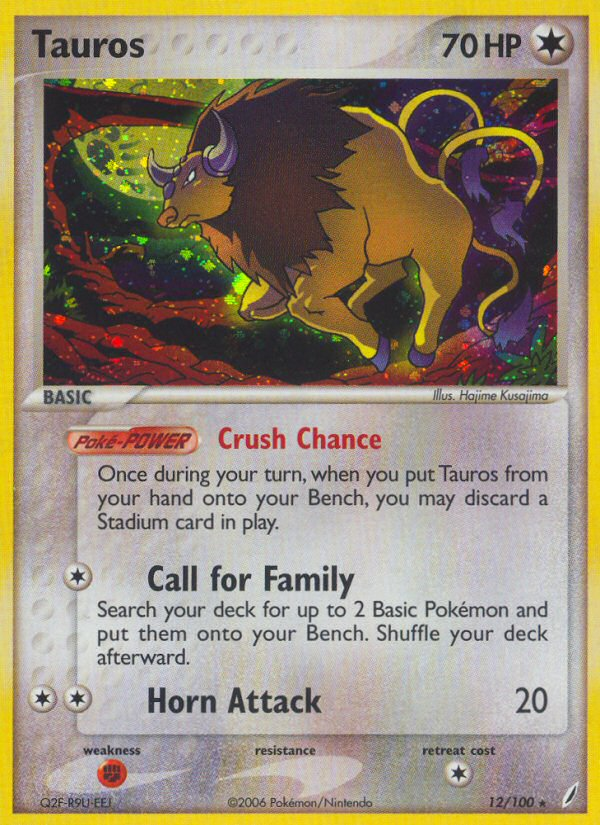 Tauros (12/100) [EX: Crystal Guardians] | Card Merchant Takapuna